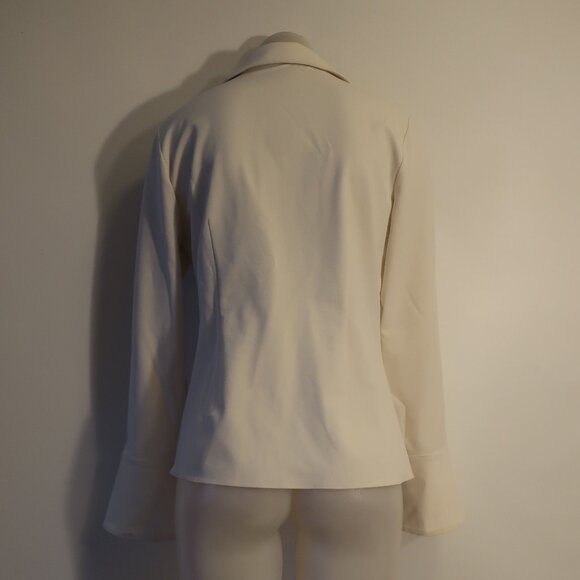 Cinq à Sept Cream Blouse- knotted front - Picture 6 of 15